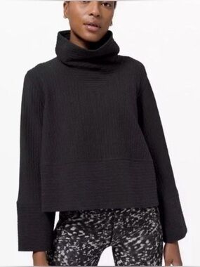 Lululemon Retreat Yourself Black Cowl Turtleneck Pullover